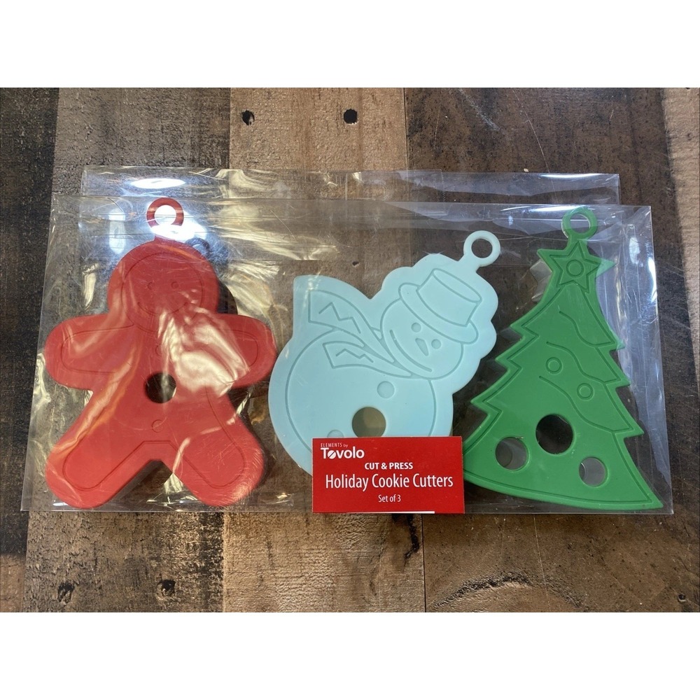 Tovolo Cookie Cutters Holiday Christmas, Gingerbread Man Snowman Tree Set Of‎ 3